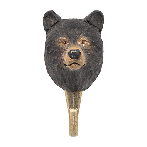 Handcrafted Black Bear Hook for Home Decor