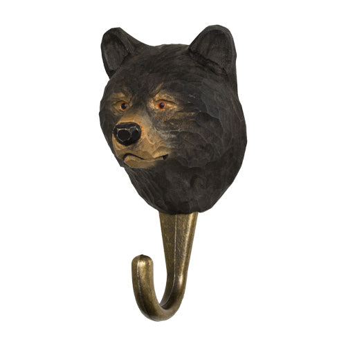 Handcrafted Black Bear Hook for Home Decor