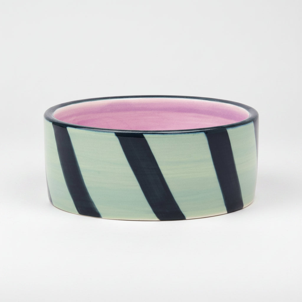 The Izzy Wine Coaster - Blue & Green Stripe