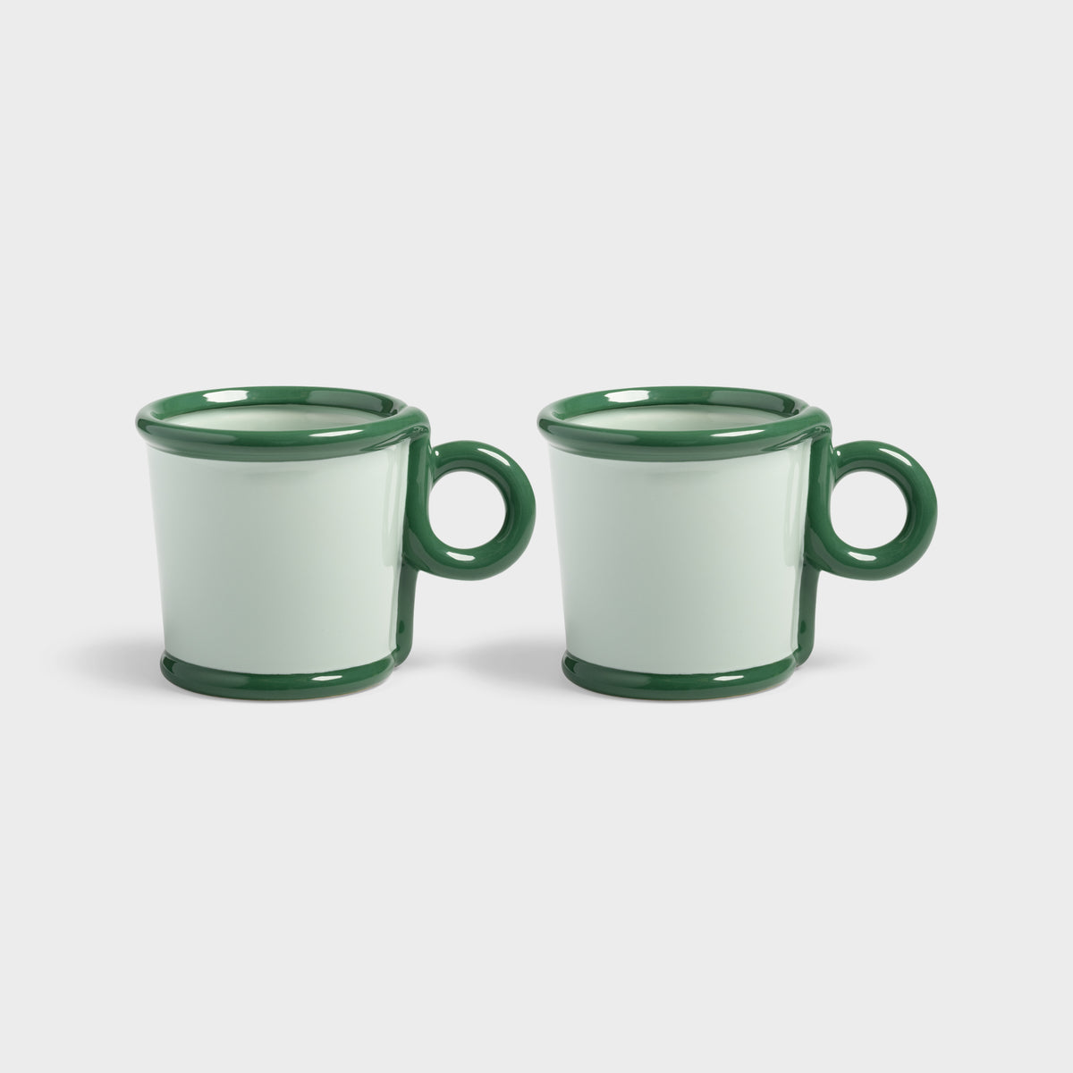 Green Loop Large Mug Set of 2