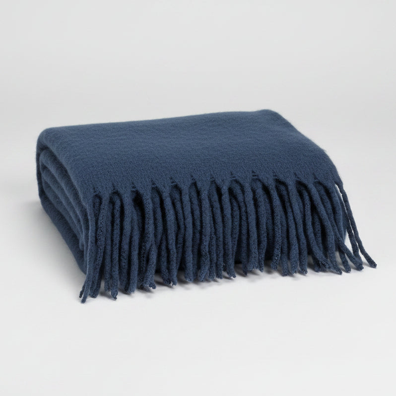 Plain Isabel Throw in Marine