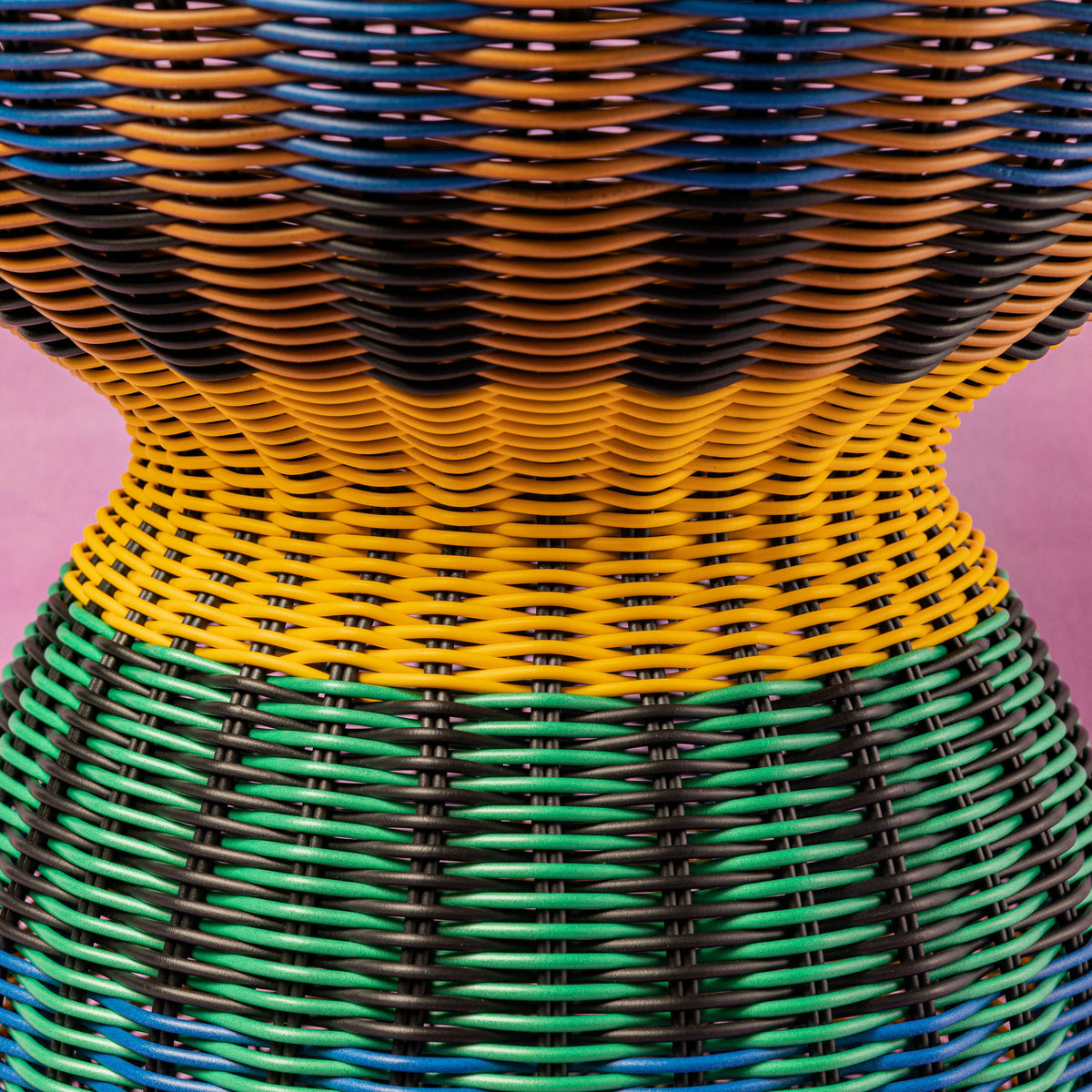 Accent Table in Blue & Yellow