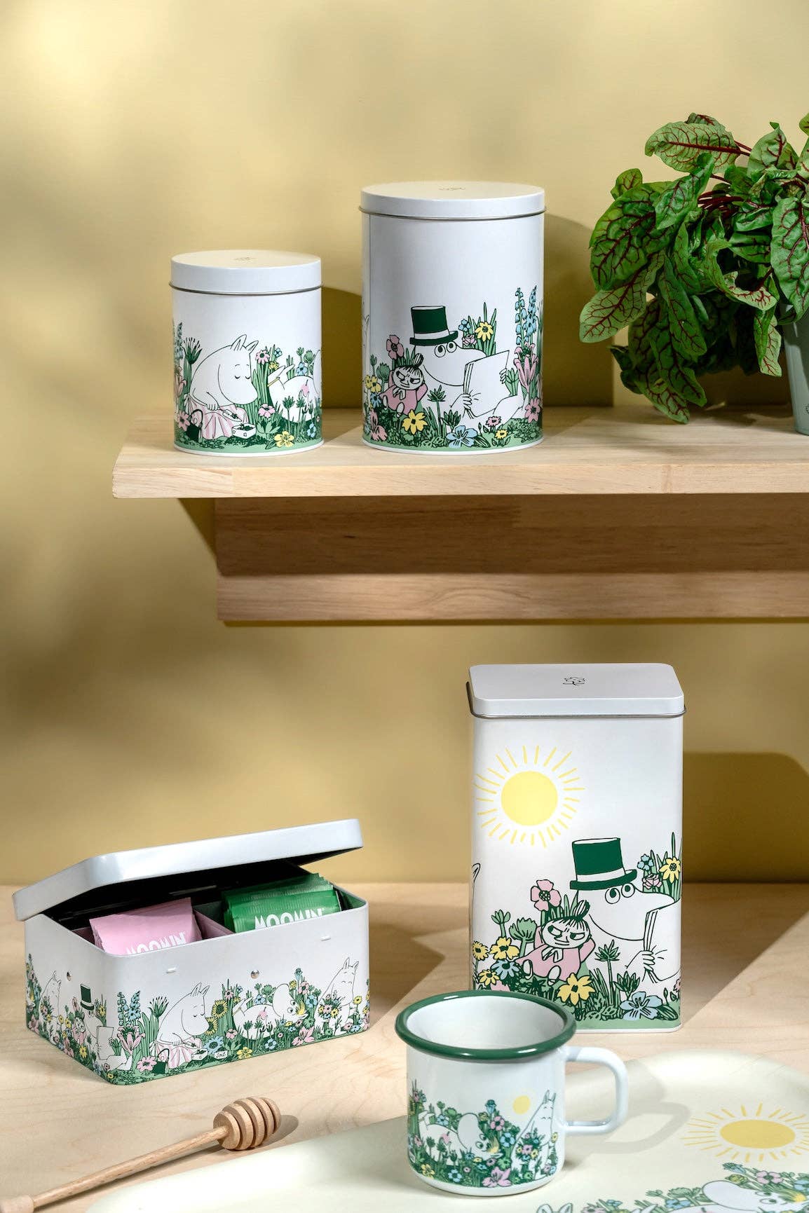 MOOMIN | Round Tin Jars | In The Garden | Set of 2