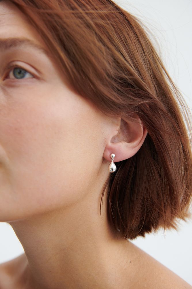 Driplet Raindrop Earrings in Gold or Silver
