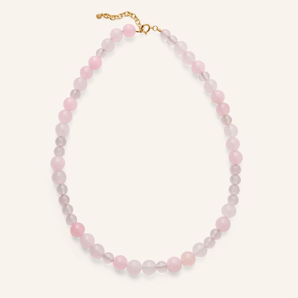 Blush Rose Quartz Necklace in Recycled Silver