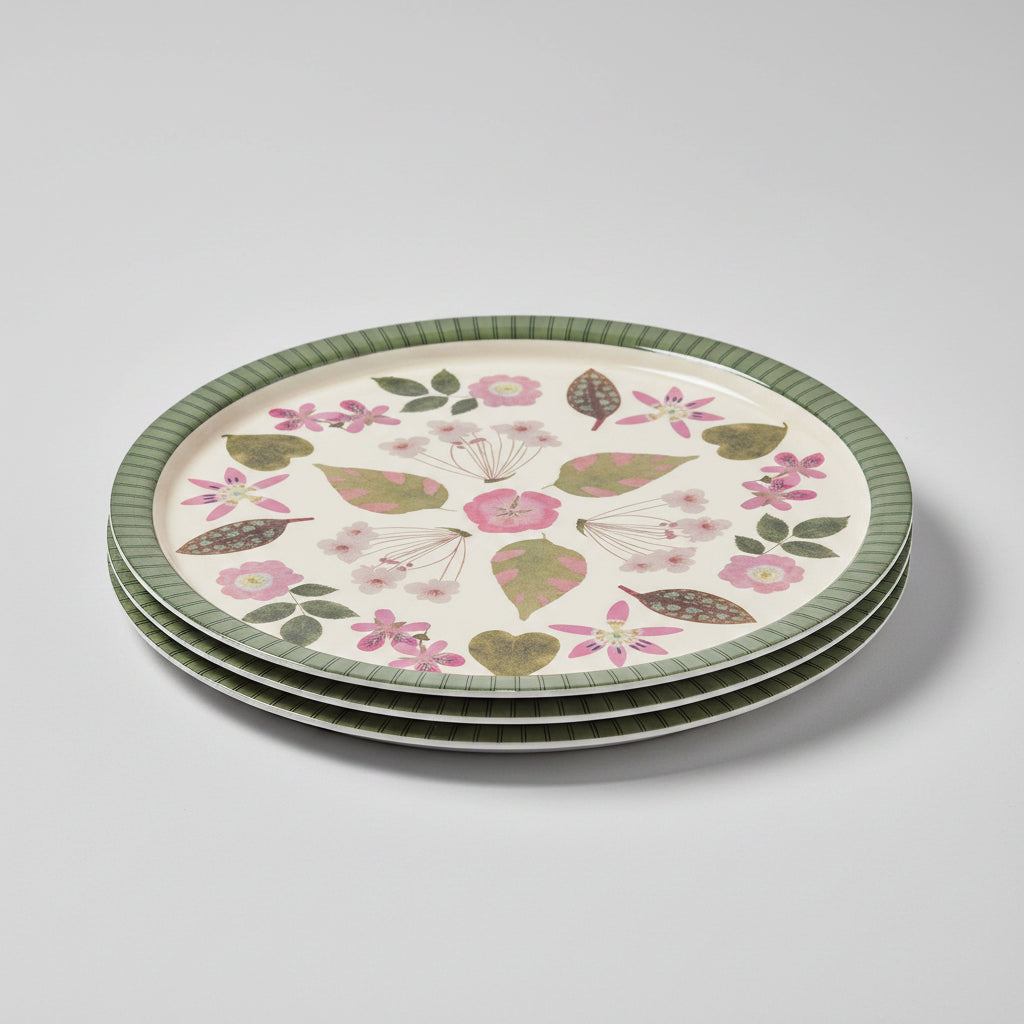 Living Herbarium Large Round Enamel Serving Tray