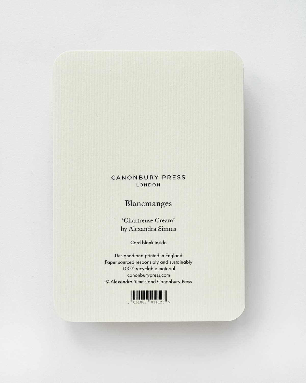 Chartreuse Cream Blancmange Greeting Card | Birthday Card