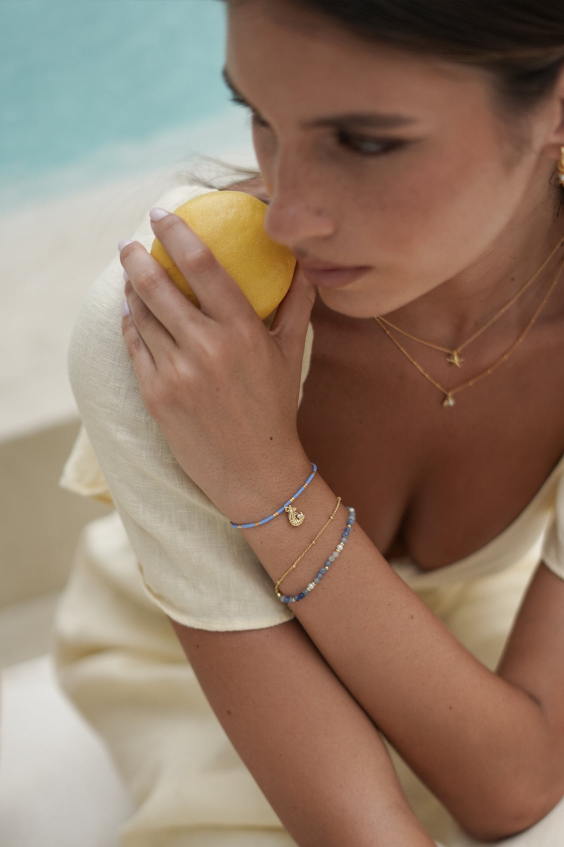Pearl and Blue Aventurine Bracelet