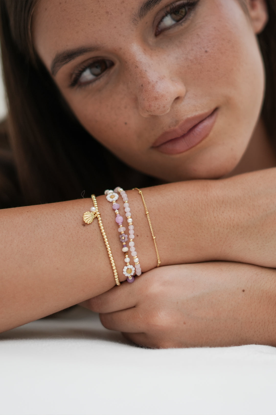 Gold-Plated Seashell and Pearl Sienna Bracelet