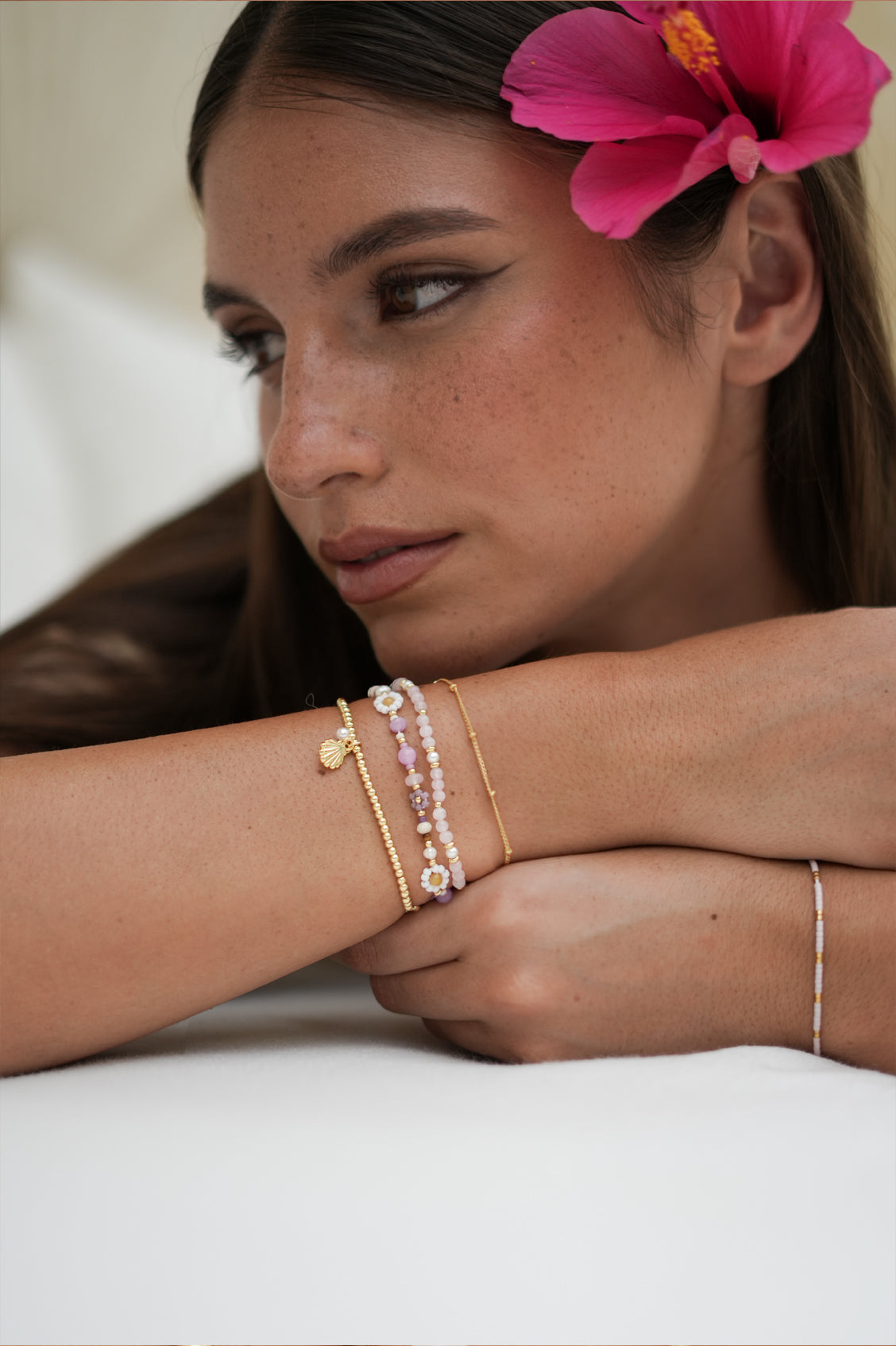 Gold-Plated Seashell and Pearl Sienna Bracelet
