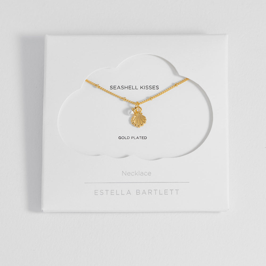 Gold-Plated Seashell and Pearl Necklace