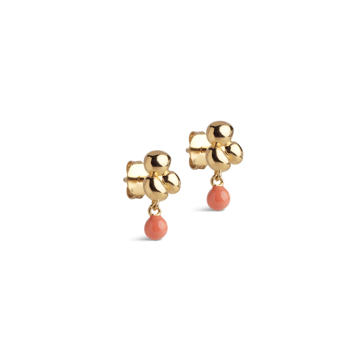 Nara Ball Earrings in Light Coral