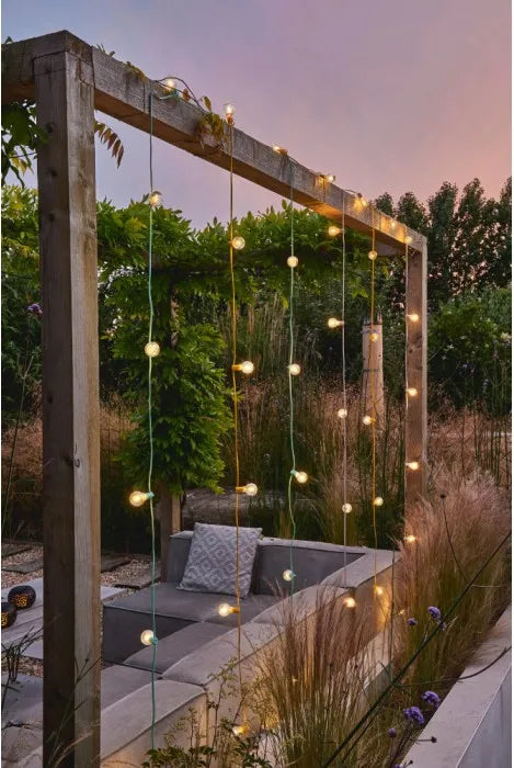 Yellow Festoon Lights with Warm White Bulbs