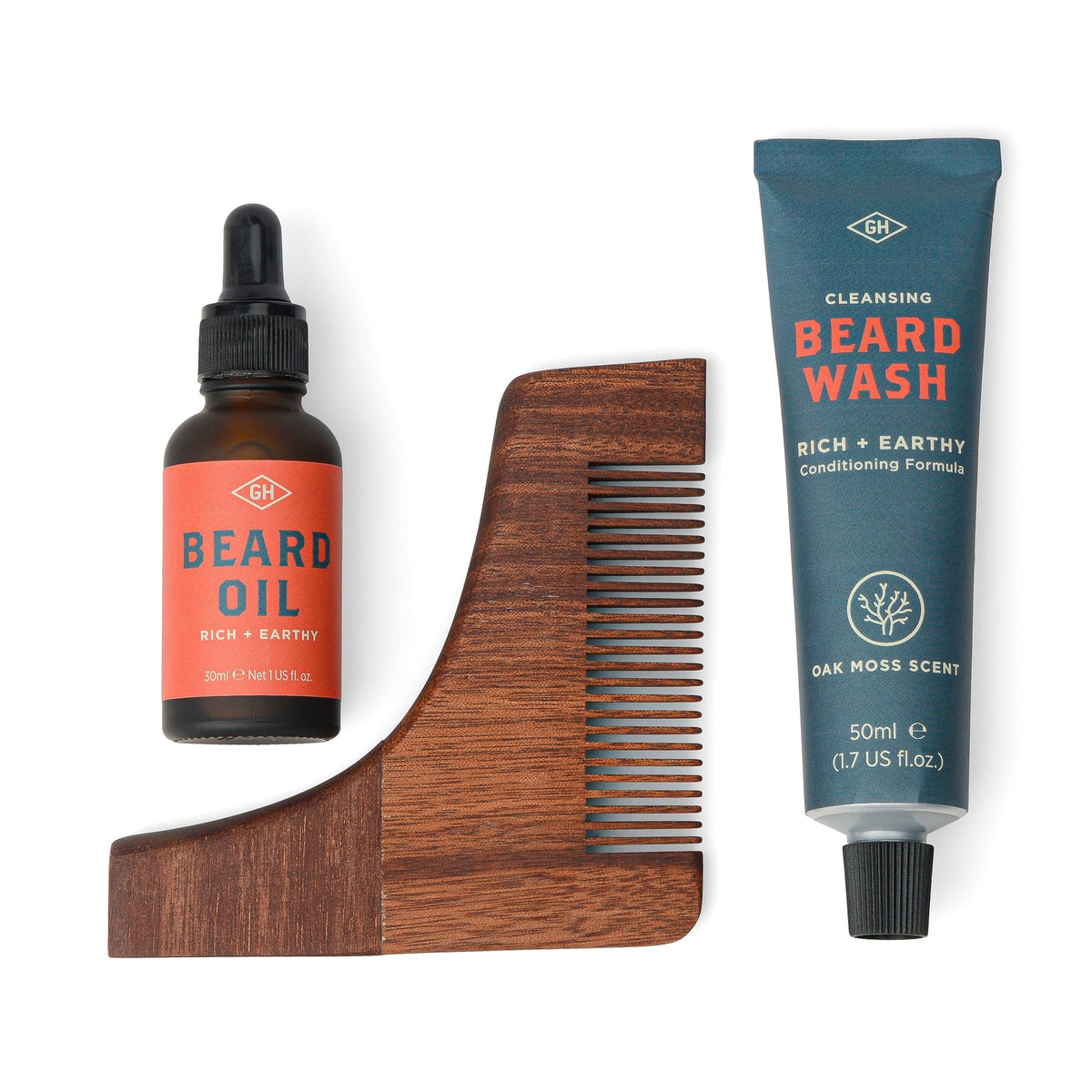 Beard Survival Kit with Oak Moss Wash and Oil