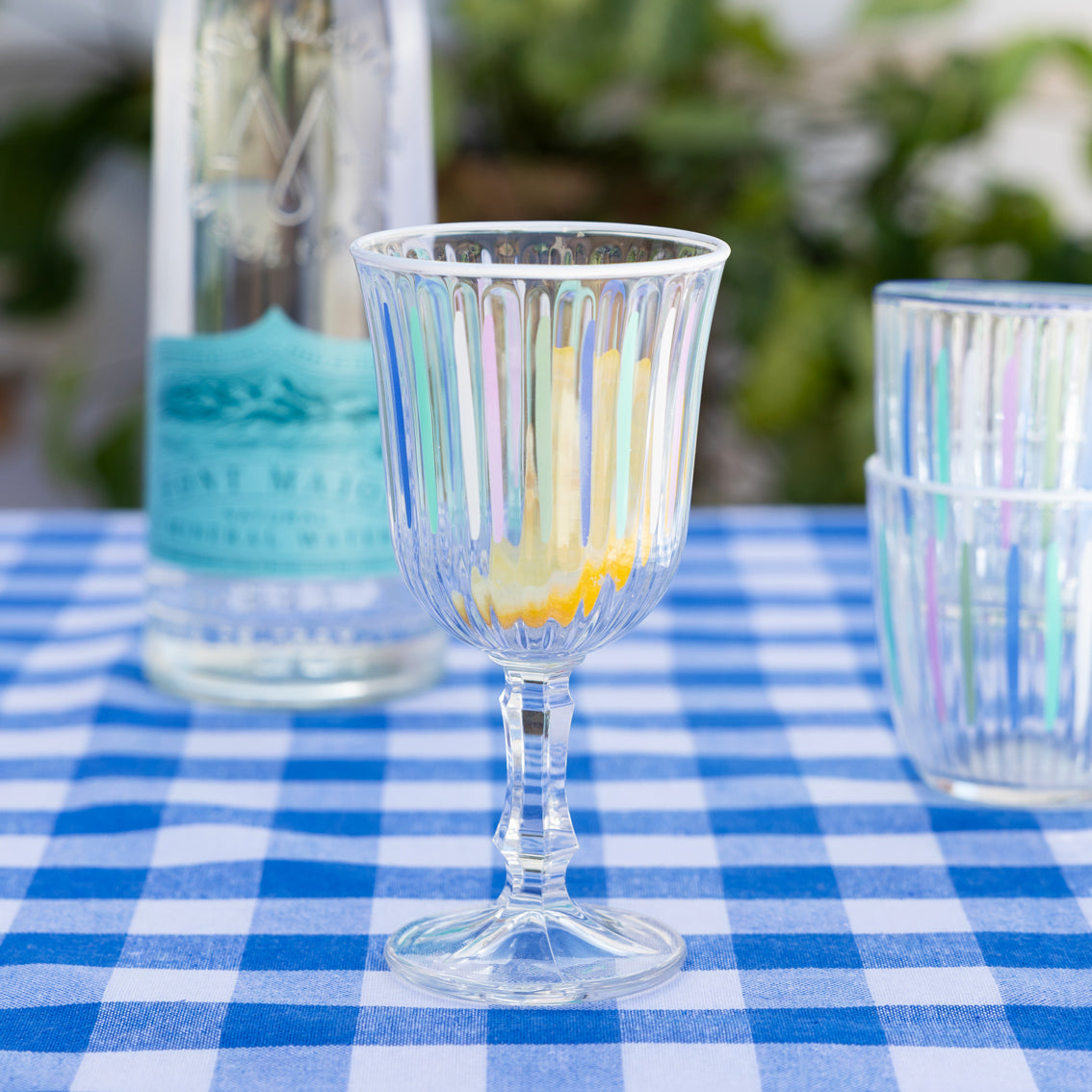Gingham Blue & White Fabric Tablecloth