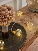 Yellow Festoon Lights with Warm White Bulbs