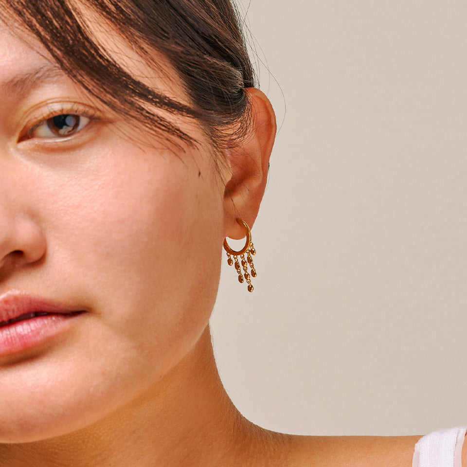 Nara Rain Hoops - Elegant Gold Plated Earrings