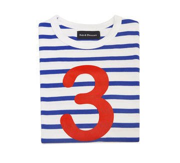 French Blue Breton Striped Number 3 T-Shirt