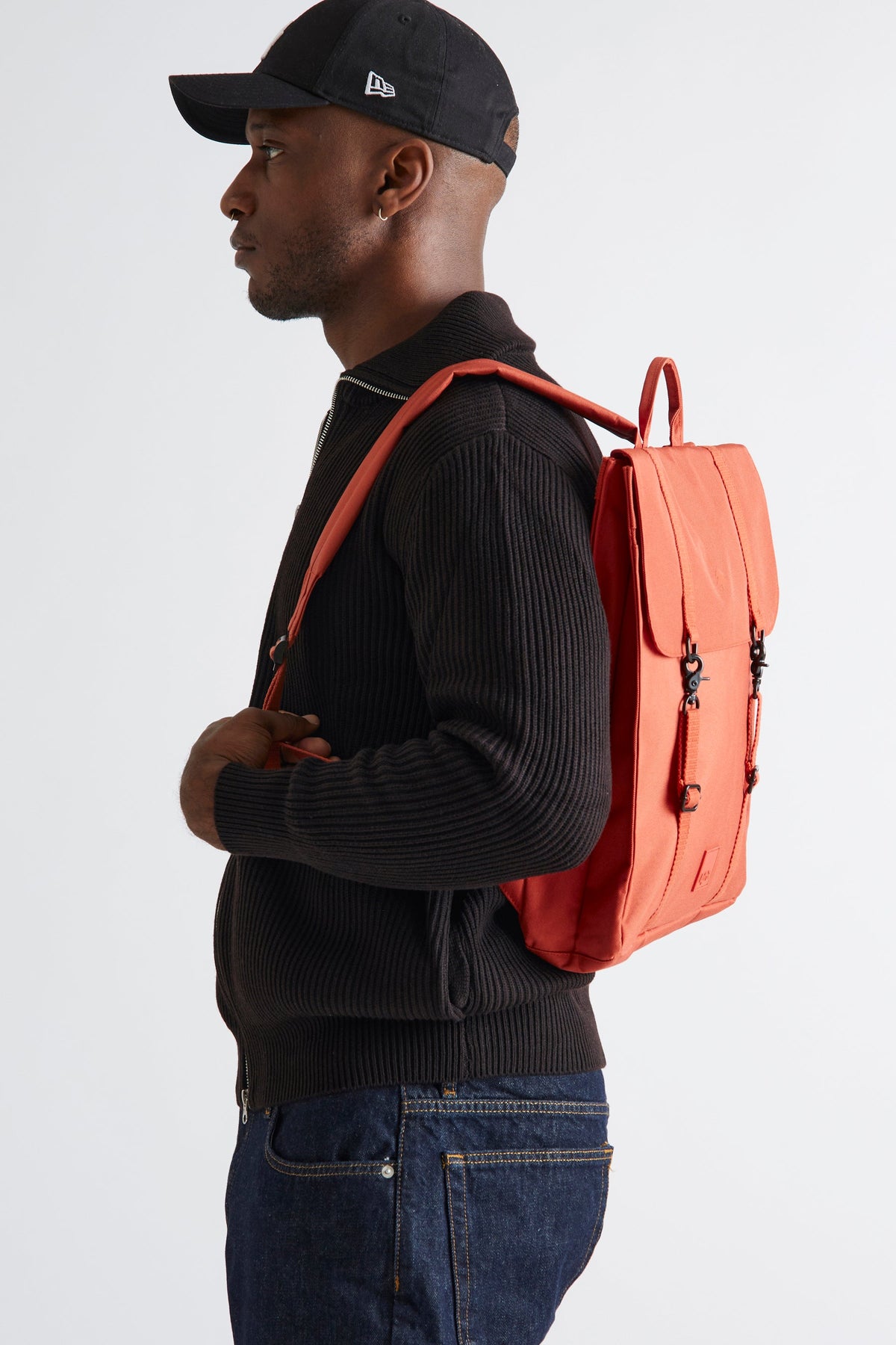 Slim Orange Backpack with Padded Laptop Sleeve