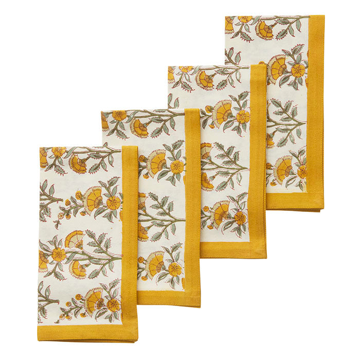 Set of 4 Calla Honey Cloth Napkins 45x45cm