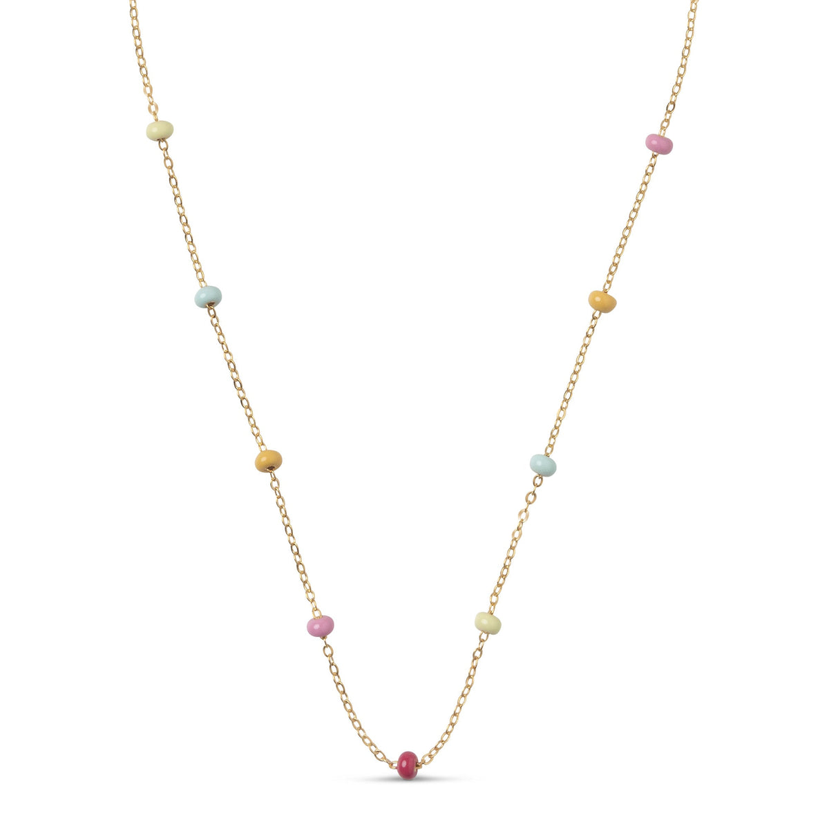 Lola Bold Necklace - Rainbow Enamel Beads
