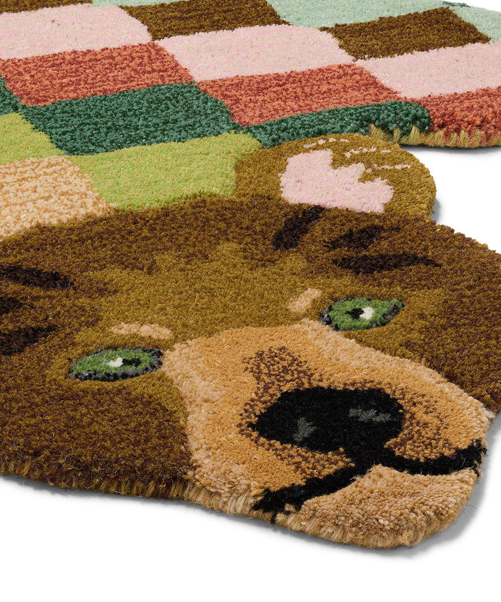 Large Archie Check Bear Rug