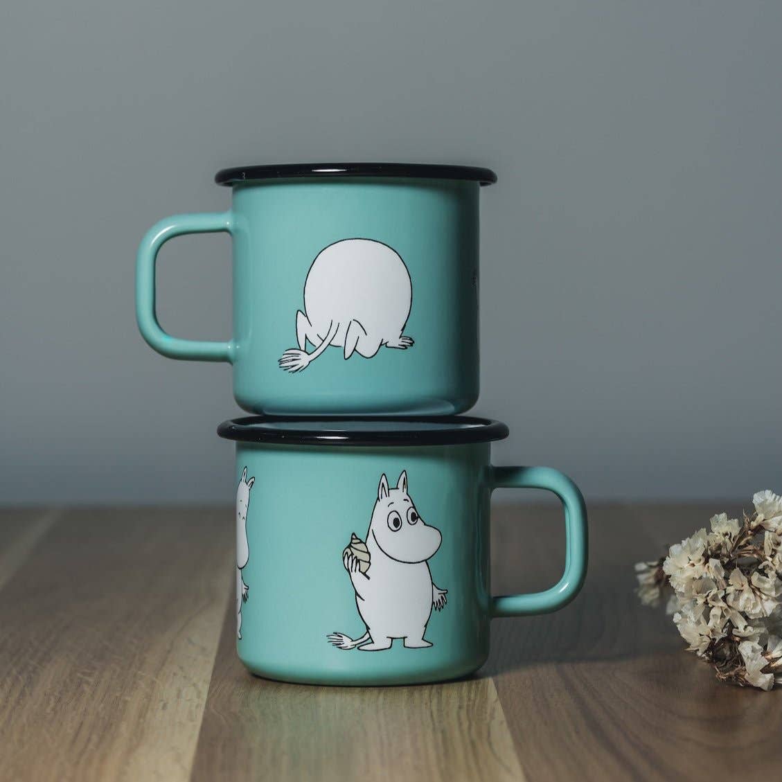 MOOMIN | Enamel Mug | Moomin, Mint | 0.37L