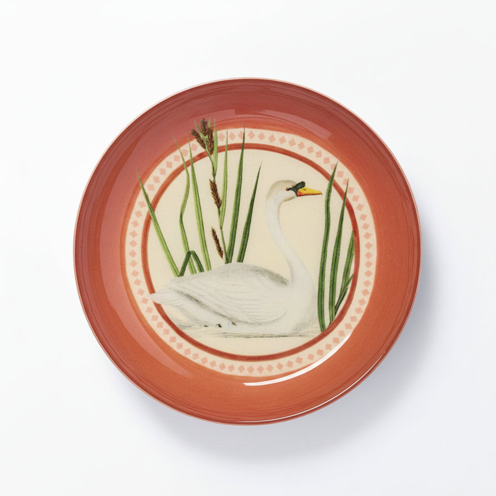 Swan Round Enamel Tray