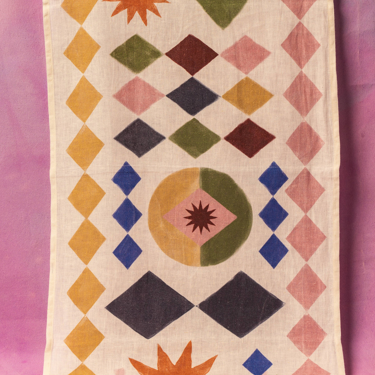 Accent Table in Blue & Yellow