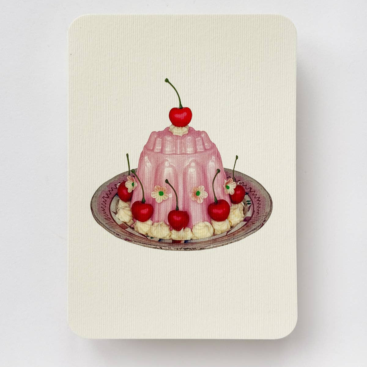 Rose Petal Cream Blancmange Greeting Card | Birthday Card