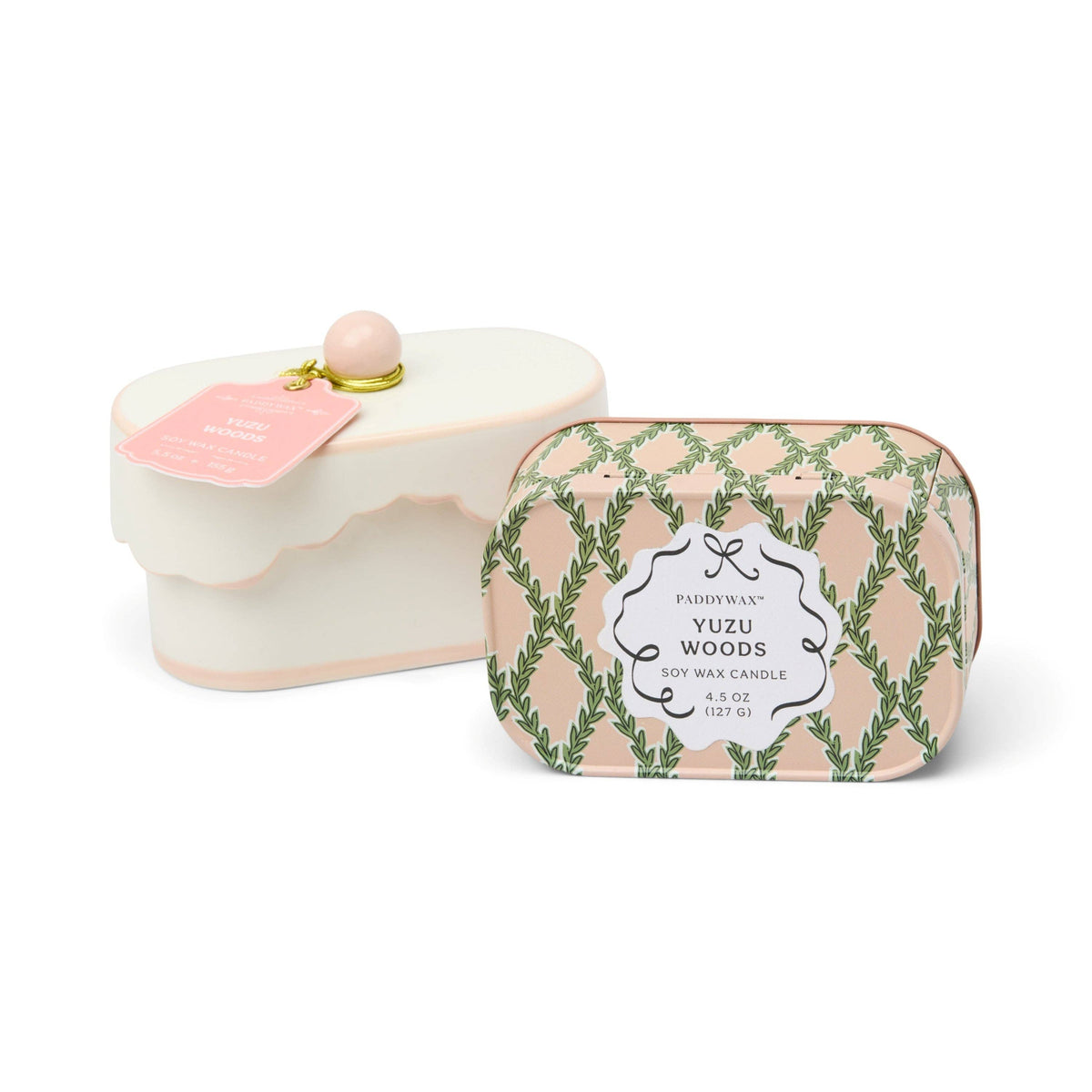 Cherie 5.5oz Ceramic Dish Candle - Pink - Yuzu Woods