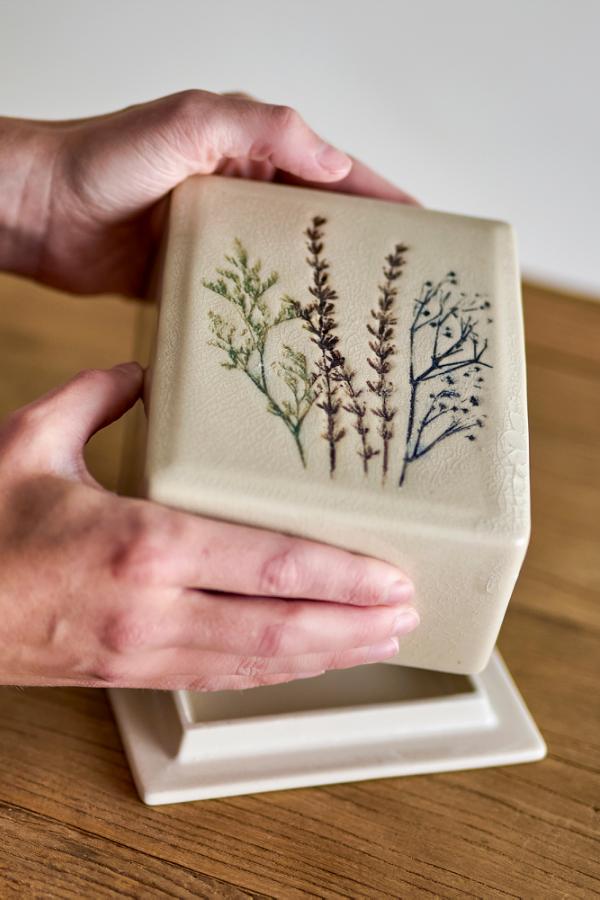 Bea Butter Box in White Stoneware