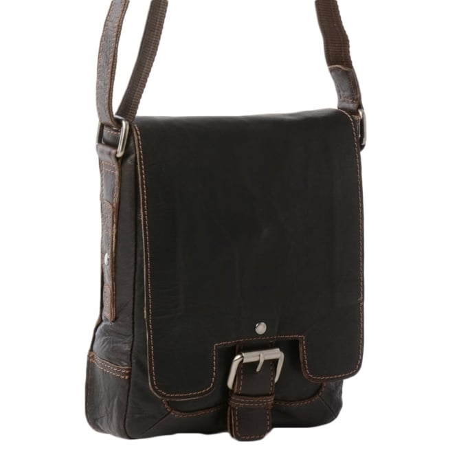 Mens Brown Leather Flight Bag