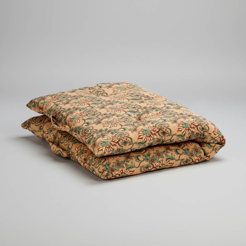 Floral Printed Cotton Mattress in Soft Tones