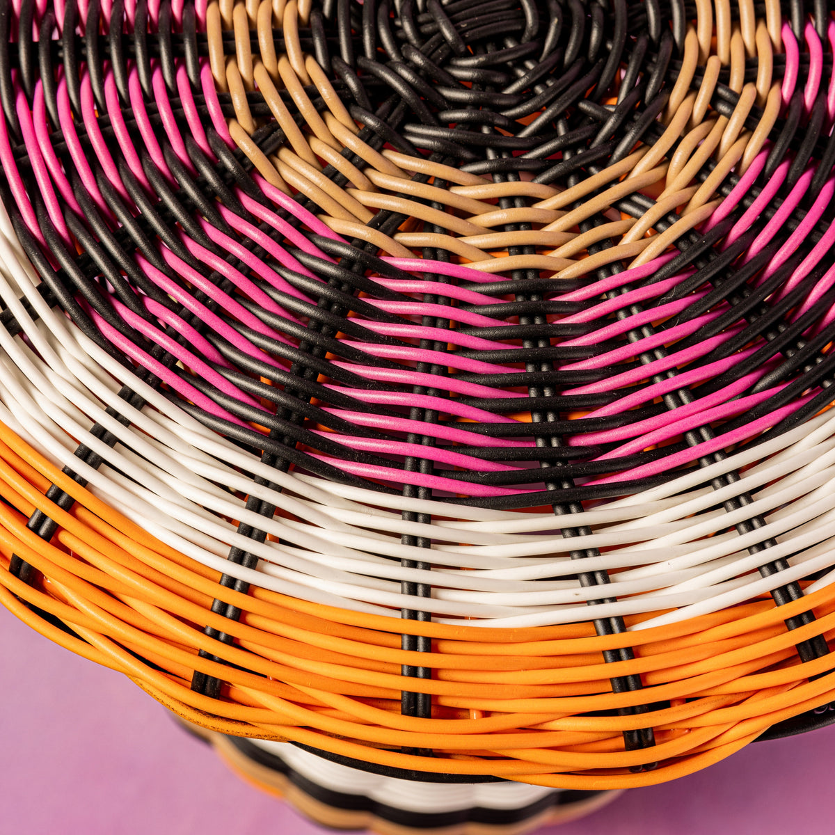 Woven Table in Pink, Orange and Black