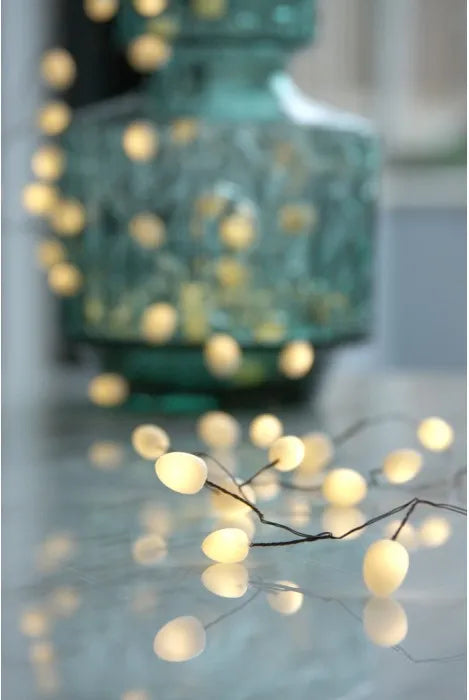 Opaque Teardrop String Lights - 90 Warm White LEDs