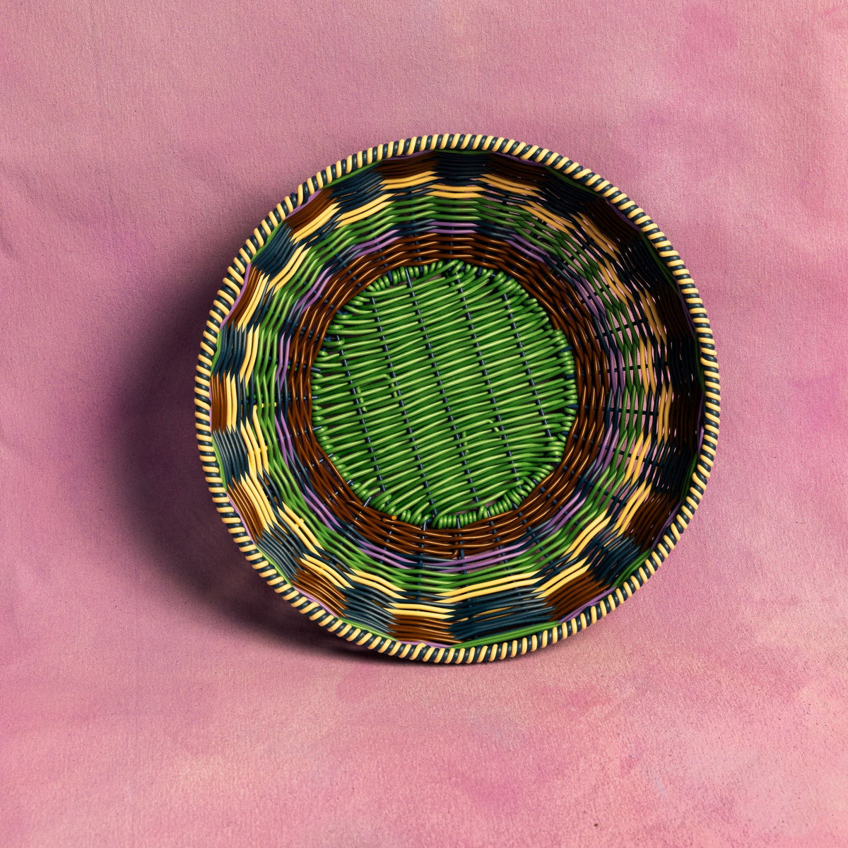 Hand-Woven Bowl in Brown & Green