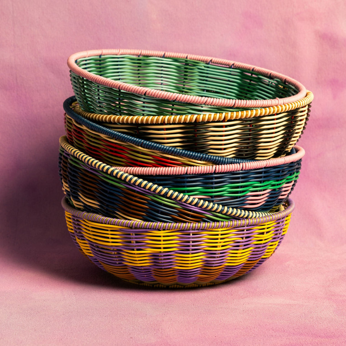 Hand-Woven Bowl in Brown & Green