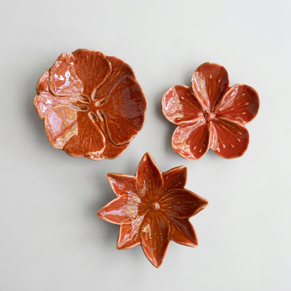 LIYA Orange Ceramic Flower Decoration