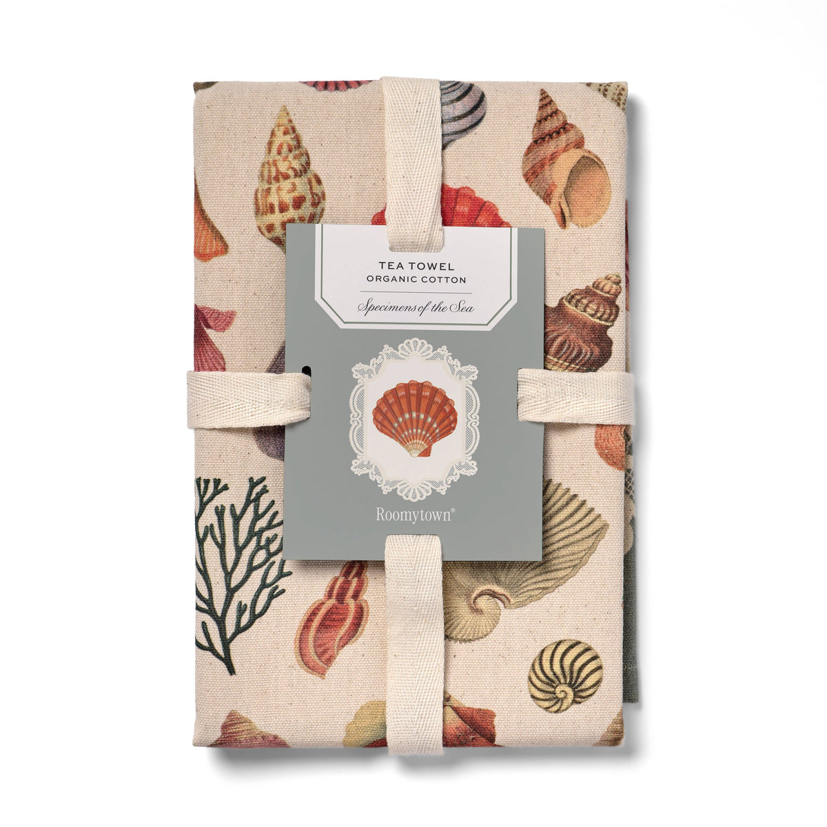 Organic Cotton Tea Towel - Sea Specimens Design