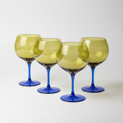 Charlie Copa Glasses - Set of Two - Olive &amp; Cobalt