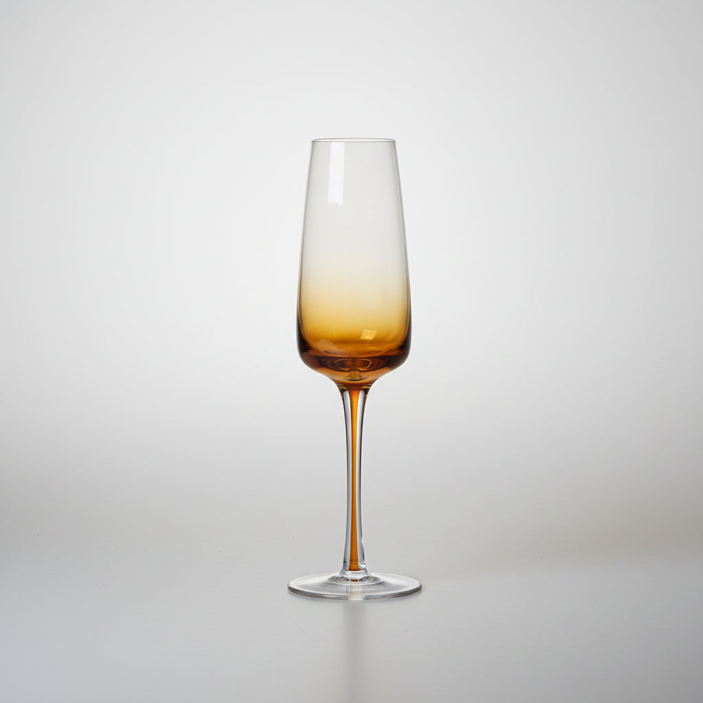 Amber Mouthblown Champagne Glass