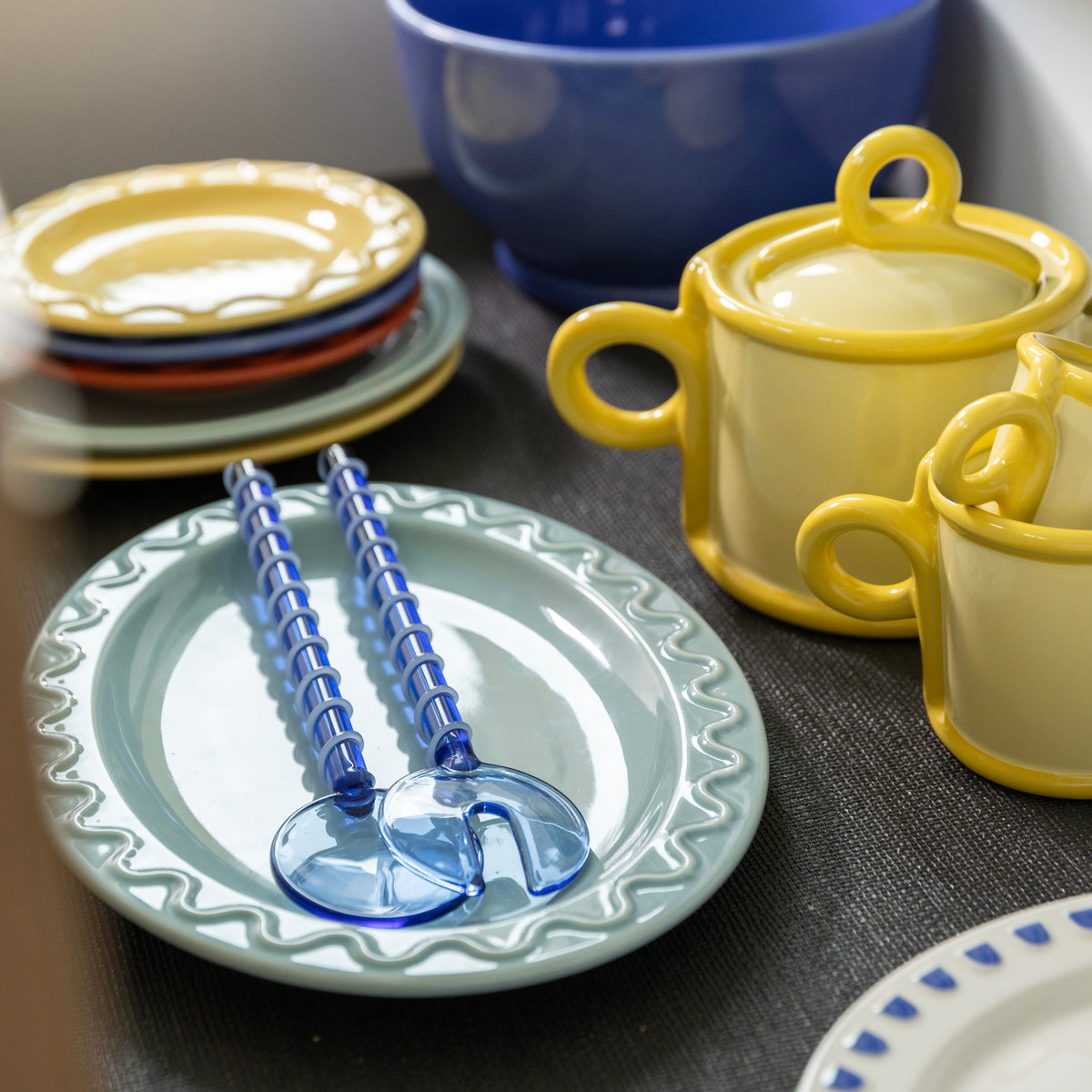 Set of 2 Large Yellow Loop Mugs