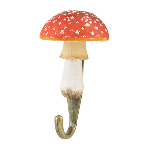 Wooden Fly Agaric Hook with Bronze-coloured Fittings