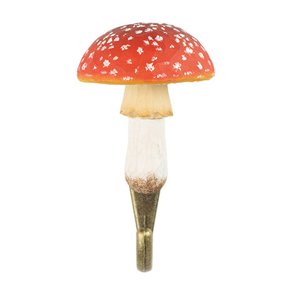 Wooden Fly Agaric Hook with Bronze-coloured Fittings