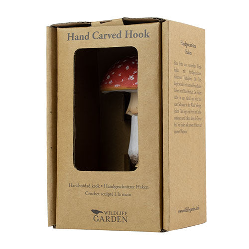 Wooden Fly Agaric Hook with Bronze-coloured Fittings