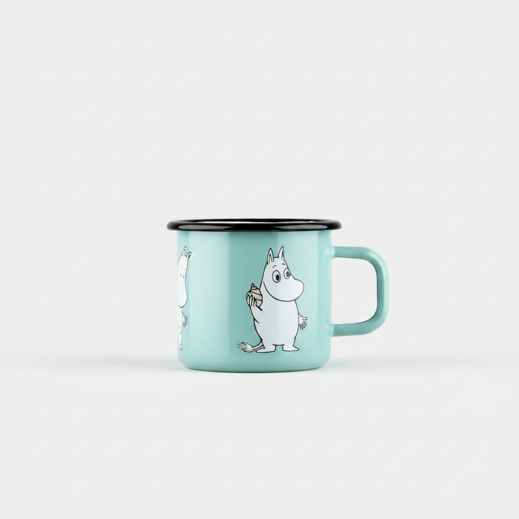 MOOMIN | Enamel Mug | Moomin, Mint  | 0.37L