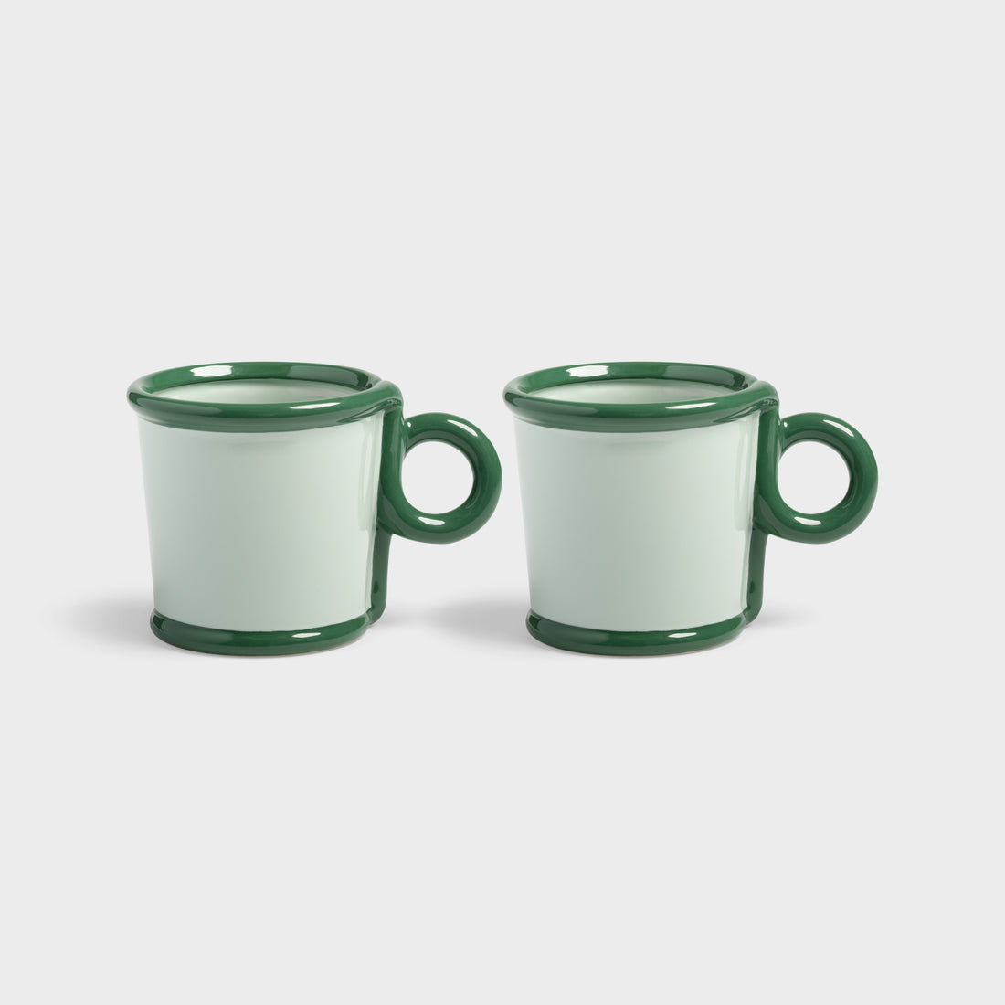 Green Loop Large Mug Set of 2