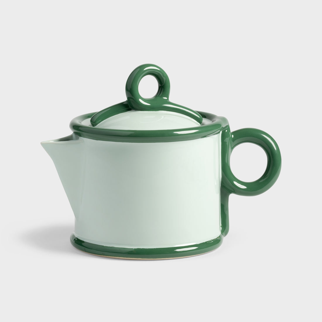 Loop Green Teapot with Sculptural Handle