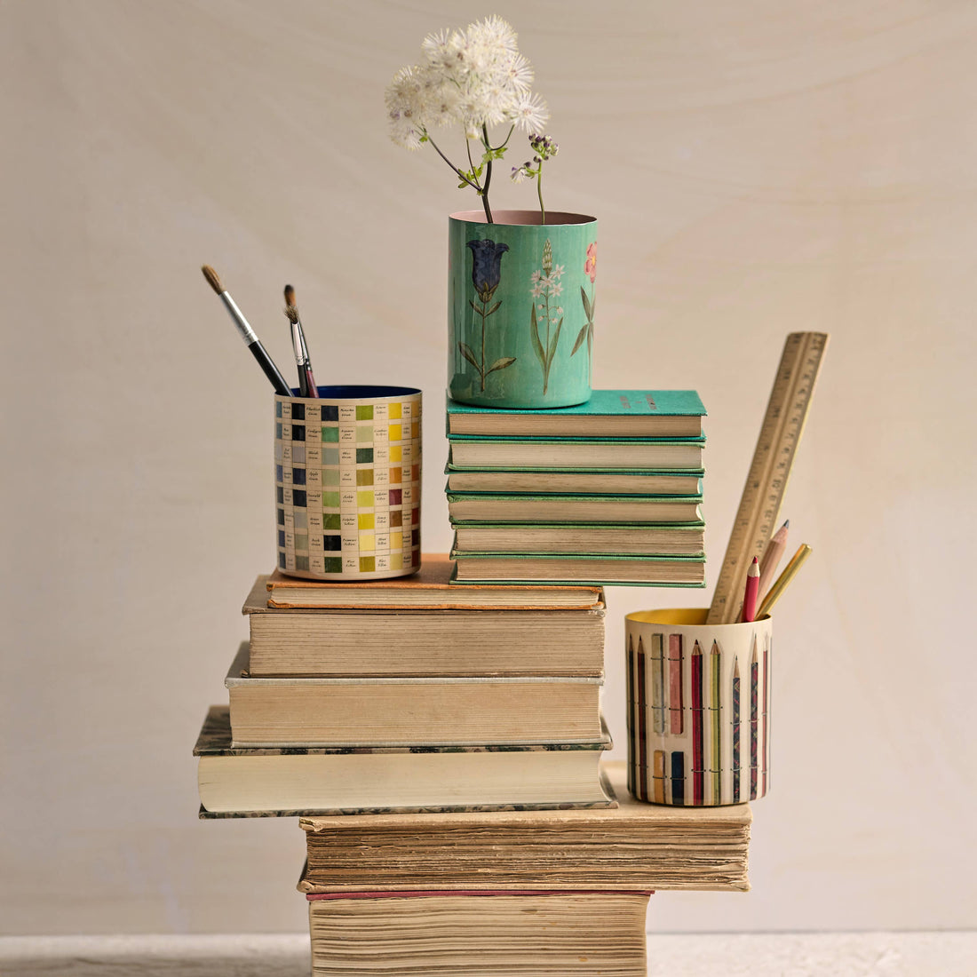 Vintage Pencils Enamel Everything Pot